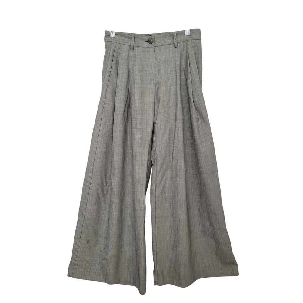 Nili Lotan Gray Wide-Leg Trousers
